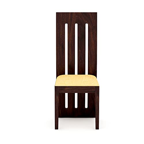 Image of Krishna Wood Decor Sheesham Wood Dining Table with Chairs | Dining Set Furniture | Balcony | Living Room (Sheesham Wood Dining Table with 4 Chairs | 1 Bench, Walnut Finish)