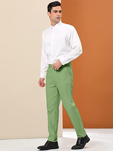 Lars Amadeus Men's Dress Trousers Solid Color Flat Front Skinny Business Pants4