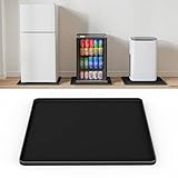 NAMTSO Mini Fridge Mat for Floor Protector - Mini Fridge Drip Tray with Raised Edge Leak Proof, Non-Slip Under Refrigerator Silicone Mat for Portable AC, Ice Maker, Water Cooler, Black, 19.7'x19.7'