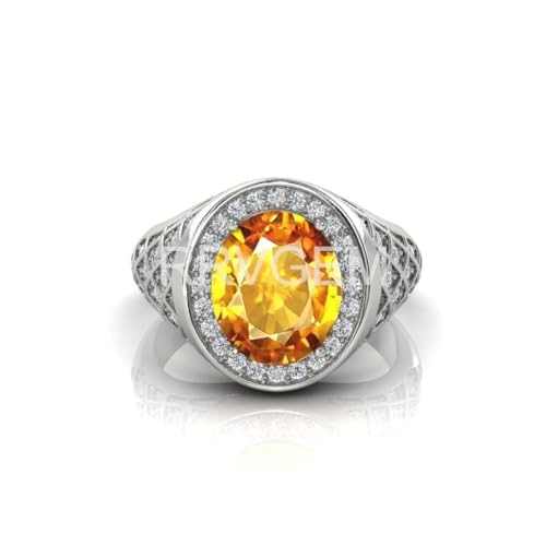 Bague en citrine véritable sunela 11 cts sertie main sur anneau plaqué argent