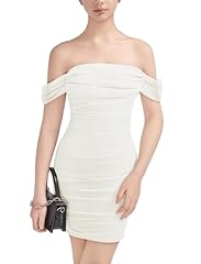 White Draped Off Shoulder