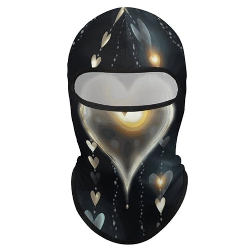 Balaclava para hombre y mujer, máscara para esquiar, máscara facial luminosa con amor, cubreboca completo para ciclismo miniatura 7