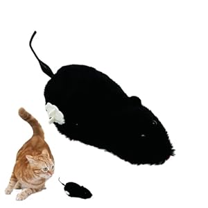 Pl&uuml;sch-Maus-Katzenspielzeug zum Aufziehen, Pl&uuml;sch, 16,3 x 7,9 x 6,9 cm, interaktives Katzenjagdspiel, Kau-Maus-Spielzeug f&uuml;r alle Arten von Katzen und K&auml;tzchen, Uhrwerk-Maus, Laufspielzeug