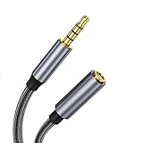 3.5mm オーディオ延長ケーブル イヤホン 延長 AUX ステレオミニプラグ 4極 24K金メッキコネクタ 多重シールド 信号ロス低減 マイク付きイヤホン対応 ヘッドホン スマホ PC テレビ 車 カーオーディオに対応 0.5m 1m 2m (2.0m)
