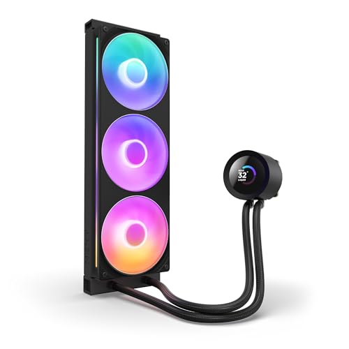 Image of NZXT Kraken Plus 360 RGB - AIO CPU Liquid Cooler - 360mm Radiator - F360 RGB Core Single Frame Fan - Customizable 1.54 inch Square LCD - AMD AM5, AM4 - Intel LGA 1851 /1700, 1200 /115X - Black