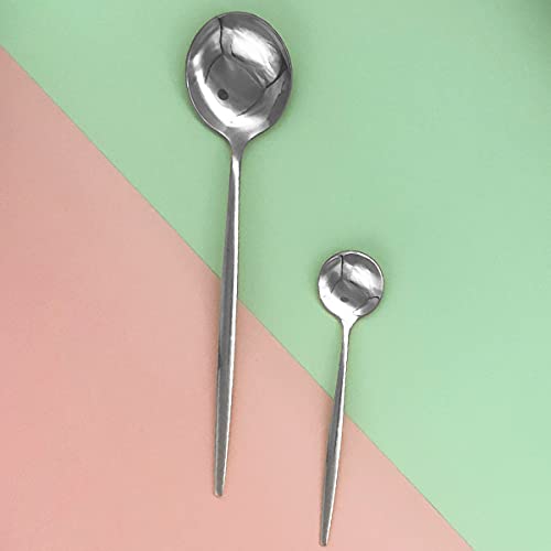 Uniturcky Silver Silverware Set, 24-Piece Stainless Steel Flatware Set Service For 6, Mirror Polished Tableware Cutlery Set Knife Fork And Spoon For Home & Restaurant, Dishwasher Safe