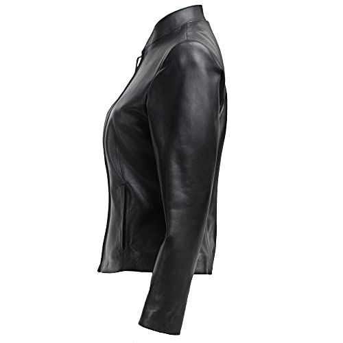 Emilio Bautista - Women's Genuine Leather Jacket (Cecilia), 100% Lambskin Leather Outerwear Jacket - M #TOP1