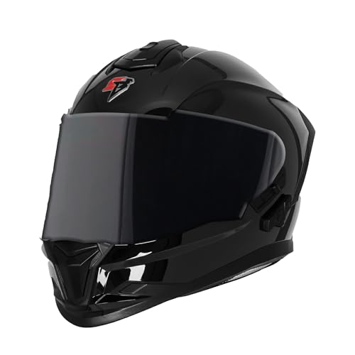 Steelbird SBH-57 Fighter Bass X Bluetooth Helmet, Black Glossy Black - Image 2