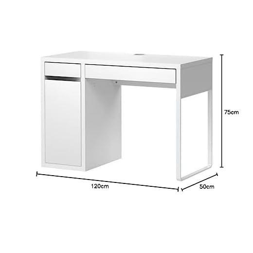IKEA MICKE Skrivbord med förvaring, i vitt 105 x 50 cm