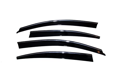 Auto Ventshade [AVS] Low Profile Ventvisor / Rain Guard | Fits 2009 - 2015 Nissan Maxima, Smoke w/Chrome Trim, 4 pcs. | 794011