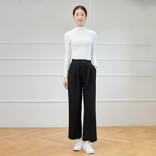 Running sheep 裏起毛 ワイドパンツ レディース ロングパンツ の商品画像 4