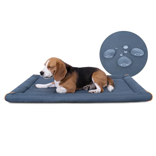 Miguel Oxford 900D Outdoor Waterproof Dog Bed for Metal Dog Crates Water-Resistant All Weather Pet Mat Durable Easy Wipe Clean Travel Indoor Outdoor Puppy Cat Crate Bed 36inch, Blue