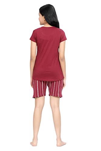Image of Kids Night Suit for Girls - Cotton Set of Pyjama & T-Shirt Sleepwear - Lightweight & Comfortable Night Wear for Kids