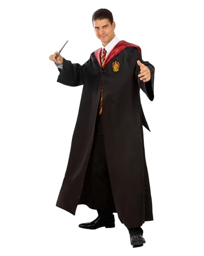 Funidelia Disfraz Oficial Harry Potter - Gryffindor para hombre y mujer, Incluye capa con capucha con logo impreso, Talla M - Traje para adultos para fiestas, Carnaval y Halloween