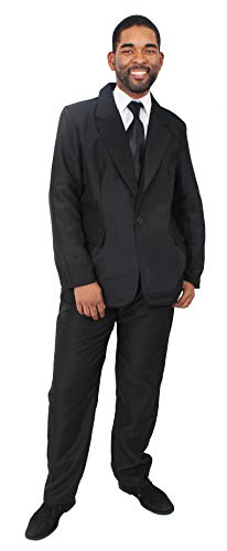 MENS BLACK SUIT FANCY DRESS COSTUME - SECRET AGENTS BLACK SUIT FOR FANCY DRESS COSTUMES BLACK GANGSTER SUIT (SMALL)