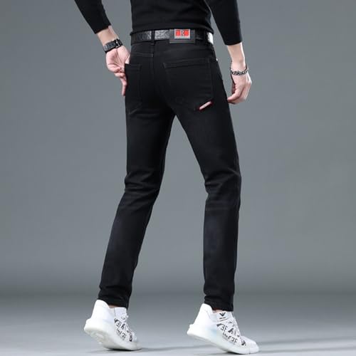 Jeans Pants Trousers Denim Men's Black Minimalist Slim Fit Small Leg Spring and Autumn Casual Elastic Long2