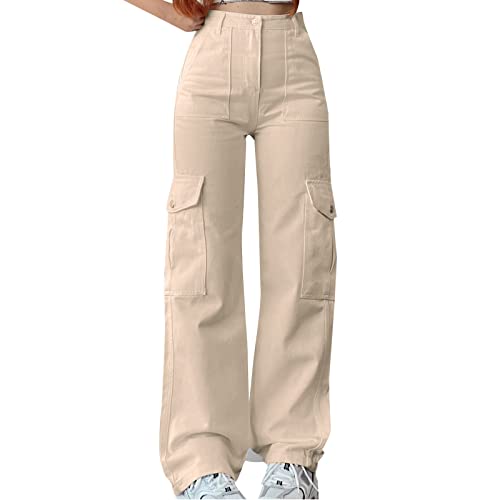 Pantalones cargo para mujer, pantalones cargo elásticos, pantalones cargo de cintura alta, transpirables, tallas grandes, Y2k, pantalones cargo largos, pantalones de trabajo, elegantes, holgados