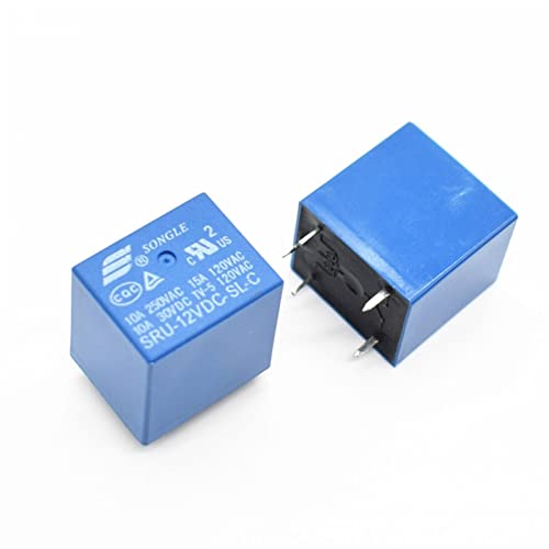 Relé SRU-12VDC-SL-C con conmutación de 10A 250VAC de 5 pines 5