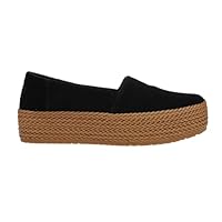 Toms Women's Valencia Platform Espadrille, Black Canvas, US 6.5