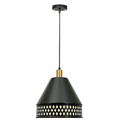 Lustre du Nord de l'Europe en métal avec couvercle de lampe rond