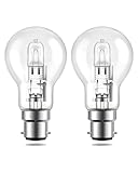 TobeBright 2-Pack 100W B22 Bayonet Light Bulbs Dimmable Warm White 2700K, 862lm A55 Large Bayonet Bulbs for Bedroom Hallway Living Room