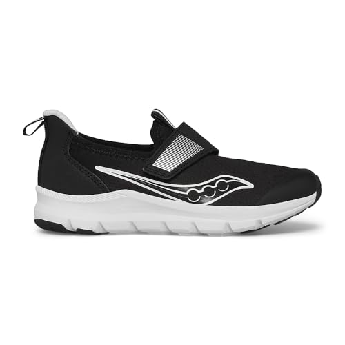 Saucony Breeze Sport Sneaker, Black/White, 1 US Unisex Big Kid