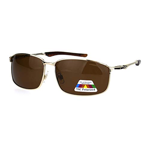 Mens TAC Polarized Lens Rectangular Agent Metal Rim Sport Sunglasses2