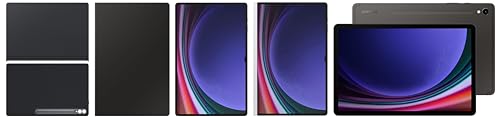 Image of Samsung Galaxy Tab S9 Ultra, RAM 12 GB, ROM 256 GB, Wi-Fi Tablet, Gray with S9 Ultra Screen Protector & S9 Ultra Book Keyboard, Black & S9 Ultra Notepaper Screen, White & S9 Ultra Book Cover, Black