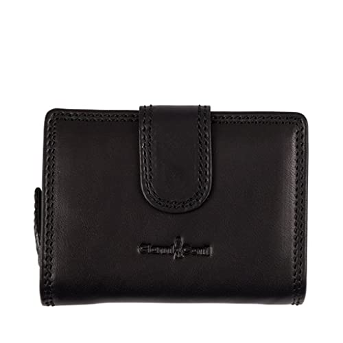 Gianni Conti Petit portefeuille en cuir italien de qualité supérieure pour femme Protection RFID 918013, Noir , petit,