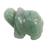 BESTYASH Grüne Aventurin Schildkrötenfigur Kristall Jade Miniatur Stein Tierfigur Handpoliert Langlebig Schutz Glücksbringer Feng Shui Deko für Büro Zuhause Tisch