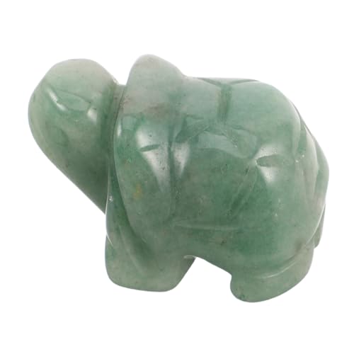 BESTYASH Grüne Aventurin Schildkrötenfigur Kristall Jade Miniatur Stein Tierfigur Handpoliert Langlebig Schutz Glücksbringer Feng Shui Deko für Büro Zuhause Tisch