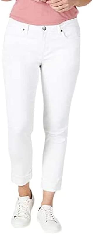 Riders by Lee Indigo Womens Fringe Cuff Boyfriend Jean