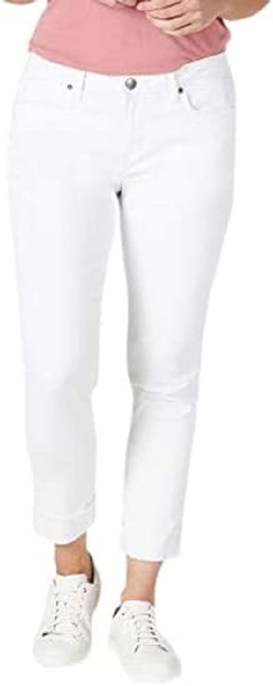 Riders by Lee Indigo Women's Fringe Cuff Boyfriend Jean, White, 14 by Riders - Used condition - US$22.51