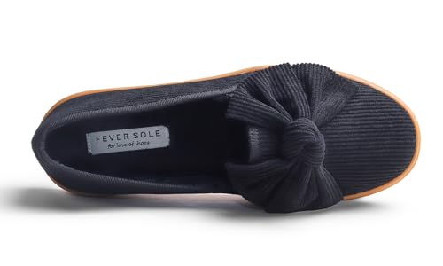 Image of FEVERSOLE Women's Casual Slip On Sneaker Fashion Bow Tie Loafer Flats