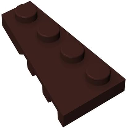 Classic Building - Plato de cuña de 4 x 2 a la izquierda, 200 piezas de azufaifo marrón a granel 4x2, compatible con piezas y piezas Lego 41770