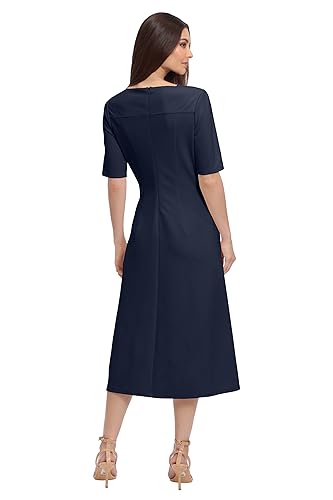 Image of Maggy London Womens Short Sleeve Double Pleat Midi DressDress