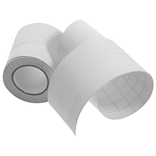 EXHUMKY Self Adhesive Baseboard Molding Trim Wood Grain Tape White Wood Grain Flexible Skirting Board for Wall Floor Decoration 5m Roll 5cm Height