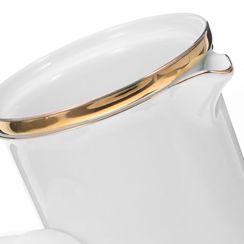 Juego de té de viaje con tetera antichoque y cuatro tazas cerámicas de color claro 4