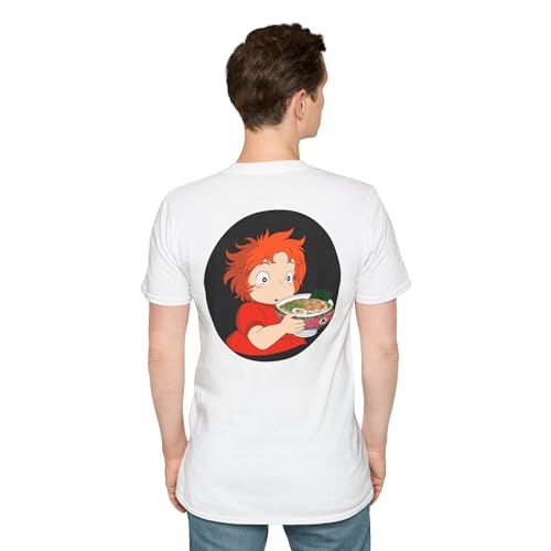 Ponyo Ramen Unisex Softstyle T-Shirt, Gift for Anime Lovers, Casual Wear, Unique Graphic Tee, Cozy Apparel, Fun Fashion4