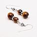 VN Jewelry Handmade Women's Natural Gemstone Double Beaded Sterling Silver Dangle Drop Earrings | Gift for Women, Girls (tiger-eye)