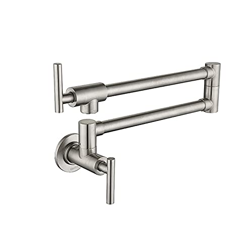 Robinet mural laiton brossé pliable et extensible pour cuisine - 2