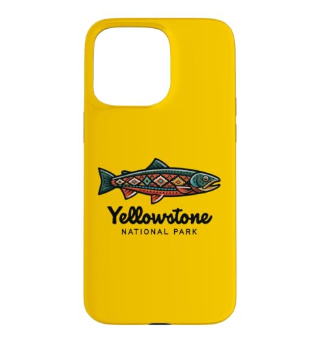 Yellowstone National Park Artistic Trout Fish Fly Fishing �X�}�z�P�[�X iPhone 15 Pro Max �p