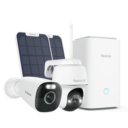 Image of REOLINK Argus PT Ultra Bundle with Argus Eco Ultra and Home Hub, 4K Solar Security Camera Wireless Outdoor, Color Night Vision Outside Home Surveillance, 2.4 /5GHz WiFi, No Extra Fee