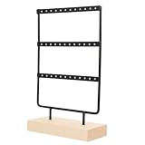 SUPVOX Estante de Exhibición para Pendientes Delicados, Soporte de Joyería de Hierro Negro Pequeño de 3 Niveles, Organizador para Joyas en Casa y Tienda, Expositor Compacto para Aretes