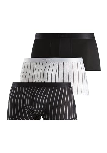 s.Oliver Hipster im 3er Pack für Herren, 2X gestreift, 1x Unifarben, Gr. L