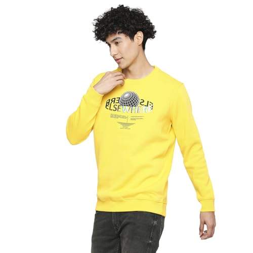 Image of Spykar Men's Cotton Blend Round Neck Sweatshirt