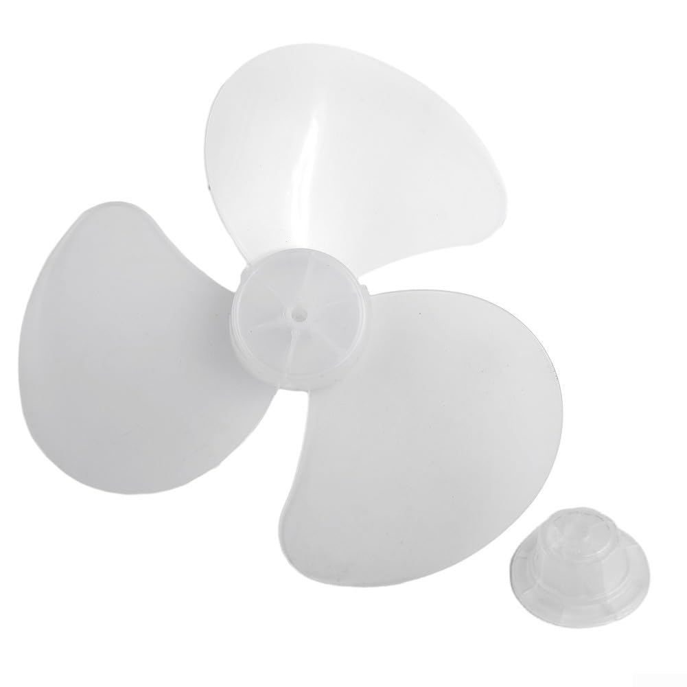 FOELANNE Plastic Fan Blade, PP 3 Leaf 16 inch Transparent Black/White Replacement Fan Blade for Pedestal Wall Table