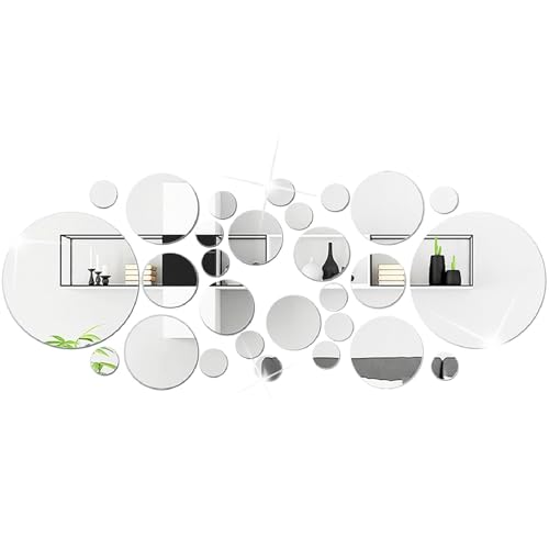 32 Pcs Round Mirror Wall Stickers...