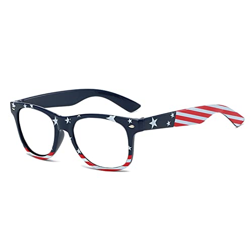 Image of helena America Glasses - American Flag Retro Square Blue Light Blocking Reading Glasses