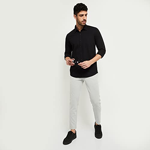 Image of Max Men's Cotton Regular Fit Solid Full Sleeves Casual Shirt